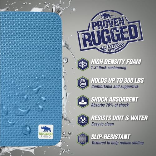 RUGGED RHINO Extra Thick Foam Kneeling Pad for Gardening 2 Pack Bright Blue | Thick Knee Pads, Holds 300 lbs, Protect Knees from Hard Concrete Surfaces for Gardening, Yard, Gym, Mechanic - color: Bright Blue