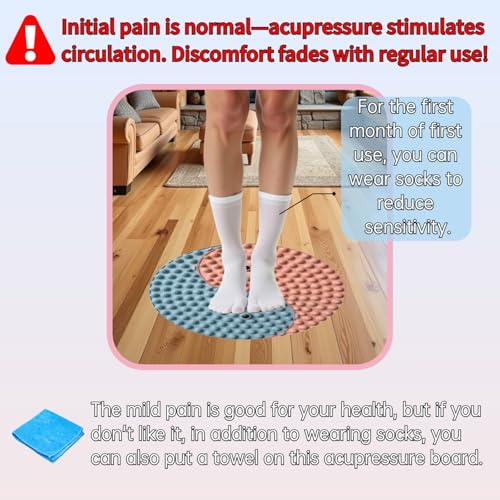 Foot Massager Mat, Yinyang Balance Tai ji Bagua Pattern with Magnetic Therapy, Acupressure Reflexology Mat for Daily Foot Relaxation and Pain Relief, Pink and Blue - color: Pink and Blue