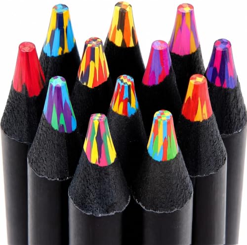 Hapikalor Colored Pencils, 12 Rainbow Pencils, Art Supplies for Children | Stocking Stuffers for Kids, Teen Girls Boys Gifts Trendy Stuff, Birthday Party Favors Arts and Crafts 5-12 Year Old