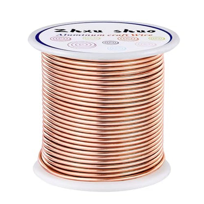12 Gauge(2mm) Aluminum Wire 35 Yards Anodized Metal Wire for Bonsai Armature Crafting Sculpting Jewelry Craft Making Beading Floral (Copper, 12 Gauge) - color: Copper