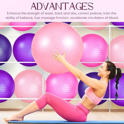 Leyndo 4 Pcs 26 Inch Yoga Exercise Ball Pilates - color: Vivid Color