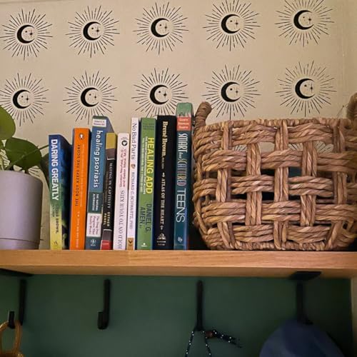 Moon Stencils for Painting Celestial Stencils Moon Phrase Stencil | Reusable Circular Stars Sun Clouds Stencil for Painting on Canvas Wood Furniture Fabric Walls - style: Moon