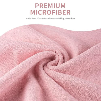 MICROFI New Microfiber Hot Yoga Towel Mat, 24 x 72 inches, with Non-Slip Silicone Grip, Secure Fit Elastic Straps - color: Pink
