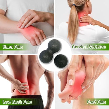 Peanut Massage Ball, Double Lacrosse Foam Roller for Physical Therapy, Firm | Deep Tissue Exercise, Myofascial Release, Muscle Knots Acupoint Relief, Trigger Point Tool for Neck Back Feet Waist Pain