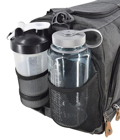 Ultimate Gym Bag 2.0: The Durable Crowdsource Designed Duffel Bag with 10 Optimal Compartments Including Water Resistant Pouch - color: Charcoal, size: Medium (20")