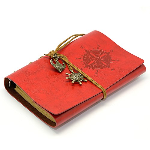 EvZ 7-Inch Refillable A6 Binder Notebook - Premium Vegan Leather Personal Planner, Eco-Friendly Journal with 6-Ring Loose-Leaf System for Writing, Business, and Creative Sketches, Red - color: Red, size: 7 Inches