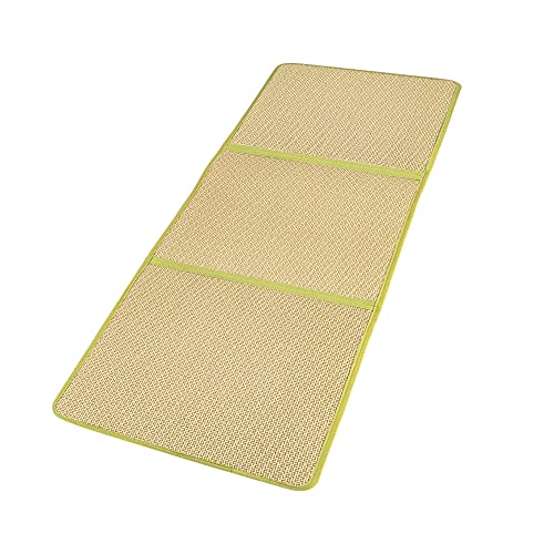 Japanese Tatami Mat Foldable Floor Mats Non-Slip Futon Mattress Sleeping Mat Summer Yoga Mat Indoor Outdoor Runner Rug Area Rug for Bedroom Living Room,Green - color: Green