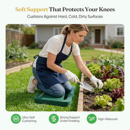 Grenebo 2-Pack Kneeling Pads, Extra Thick NBR, 17.3 x 11 x 1.6 in, Green - color: Green