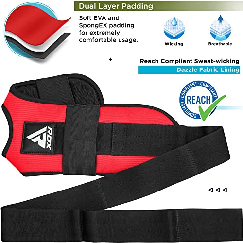 RDX Yoga Stretching Strap, Ankle Ligament Stretcher Belt with Loops Ligament Stretch Band, Fitness Leg Stretcher for Plantar Fasciitis, Foot Stretch Assist for Hamstring, Flexibility Exercise - color: Red