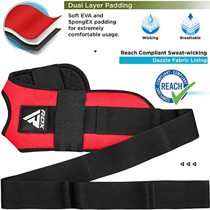 RDX Yoga Stretching Strap, Ankle Ligament Stretcher Belt with Loops Ligament Stretch Band, Fitness Leg Stretcher for Plantar Fasciitis, Foot Stretch Assist for Hamstring, Flexibility Exercise - color: Red