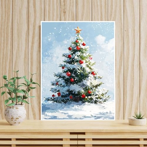 Christmas Diamond Art Kits for Adults, Christmas Tree Diamond Painting Kits | Christmas Diamond Art Painting Kits for Beginners, 5D Full Round Drill Gem Art Kits, Diamond Dots Kit Home Decor 12x16 Inch - color: Christmas Tree, size: 11.8x15.7in(30x40cm)