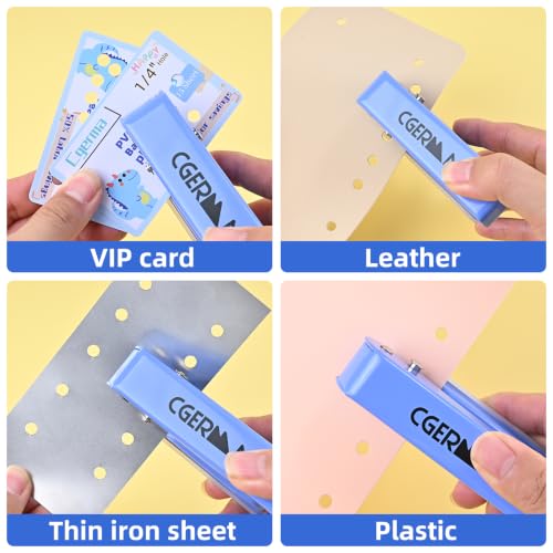 Single Hole Punch, 30 Sheet Capacity, Heavy Duty Paper Hole Puncher, 1/4" Hole Punches, 60% Labor Savings for for ID Cards, Chipboard Art Projects, Blue - color: Blue