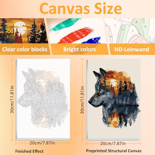Mandun Animal Paint by Numbers Kit for Adults, 3 Pack, 7.8x11.8 inch | DIY Painting Kits Crafts for Adults, Relieve Stress, Frame Canvas, Wooden Easel, Gift Box, Home Wall Decor - color: 3 Pack Animals