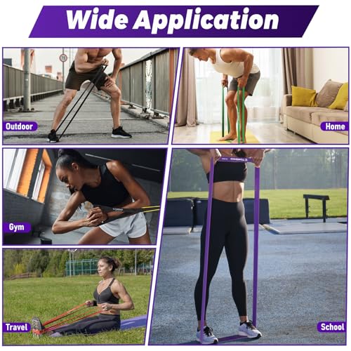 TOMSHOO 5Pcs Resistance Bands Set with Handles Door Anchor for Men Women