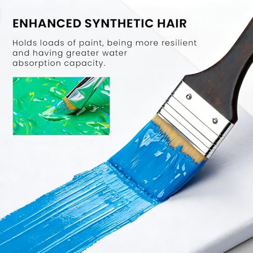 26pcs Paint Brush Set, Professional Paintbrushes with Palette Knife & Self-Standing Case, Nylon Paint Brushes for Acrylic Paint, Oil, Watercolor, Art Supplies for Artists Beginners