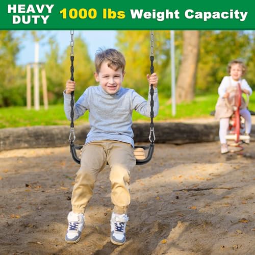 SELEWARE 2 Pcs 65" Stainless Steel Hanging Chains Heavy Duty Swing Chains - color: Black, size: 65" (2 Pcs)