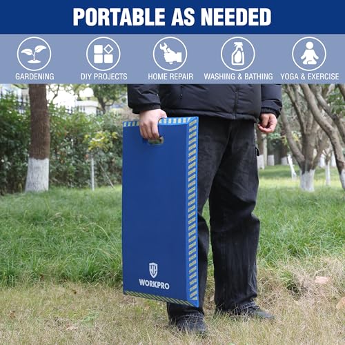 WORKPRO Extra Thick Kneeling Pad, Blue, 28 x 16 x 1.2in | Soft NBR Foam Knee Cushioning, Extra Large Foam Kneeler Mat, Suitable for Auto-Repair, Gardening, Workout Supplies - color: Blue