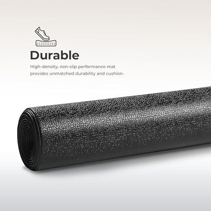 Sunny Health & Fitness Equipment Mats, Home Gym Floor Protection, 4 Sizes | Non-Slip, Protects Floors/Equipment, Absorbs Vibration, Sweat-Resistant, High-Density Foam, For Different-Sized Machines - style: Medium 79”
