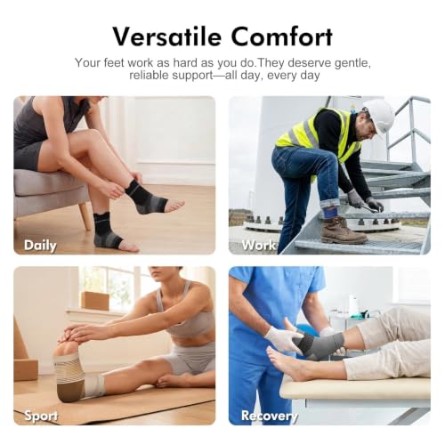PAPLUS 6 Pairs Plantar Fasciitis Socks, Compression Socks with Arch Support - color: Black(6 Pairs), size: Medium (6 Pair)