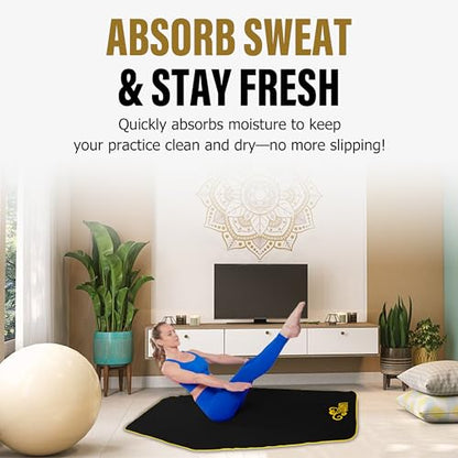 Shanti Microfiber Yoga Towel: Non-Slip, Super Absorbent for Hot Yoga, Pilates & All Workouts - color: Pink