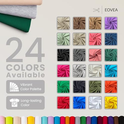 EOVEA - Cotton Spandex Fabric by The Yard - 4 Way Stretch Jersey Knit - Spandex & Cotton T-Shirt Fabric - Lightweight, Breathable - 60" Wide Roll| 10 oz(Heather Grey, 1 Yard) - color: Heather Grey, size: 1 Yard