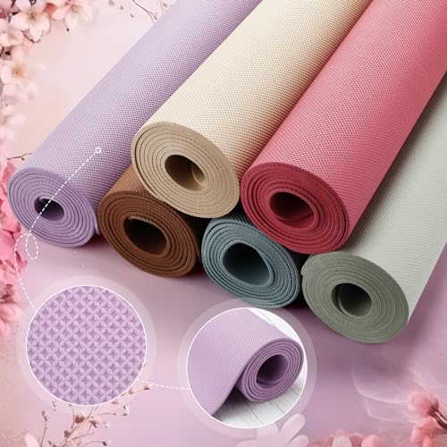 Timgle 24 Pack 68" x 24" Yoga Mat Bulk, 4mm Thick Extra Long Sports Mat Anti Slip Tear Resistant Yoga Exercise Set for Fitness Stretching Home Workout Gym and Studio - color: blue, pink, green, purple, brown, khaki