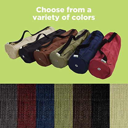 Natural Hemp Fabric Yoga Mat Bag with Shoulder Strap - Lightweight and Durable Gym Bag to Carry the Extra Large Mat Sizes - Ideal for Yoga, Pilates & Fitness Equipment - Made in USA, 8" X 32" - color: Hemp Black