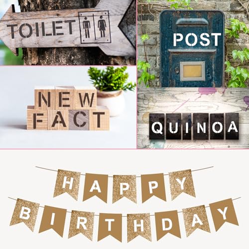 3 Inch Large Reusable Plastic Letter Stencils & Number Stencil (Template 4 Inches Long, Font 3 Inches), 36 Pcs Alphabet Art Craft Set for Wood,Wall,Rock,Signage,Door Porch,Chalkboard,DIY Projects ﻿ - size: 3 INCH