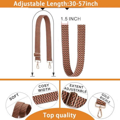 S-Jacorry Purse Strap Replacement Crossbody Wide Shoulder Strap Adjustable Canvas Straps Handbag Strap Replacement Belts - color: Gold Buckel-935