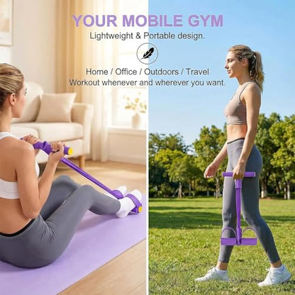 Upgraded Pedal Resistance Band with Handle, Tube Pedal Resistance Device with Thickened 6 Tension Ropes, Soft Durable Fashion Puller Exercise for Abdomen, Waist, Arm, Leg, Core/ABS