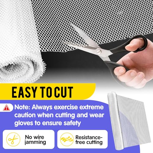 15.7 in x 16.4 Ft Silver Aluminum Wire Mesh Roll for Arts and Craft | Aluminum Sculpting Wire Mesh for Sculpting Clay/Sculpture Projects/Plaster DIY