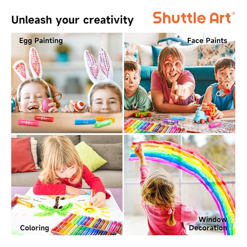 Shuttle Art Tempera Paint Sticks 32 Colors, Kids Safe, Washable Mess-Free (Pack of 2) - color: Multicolor