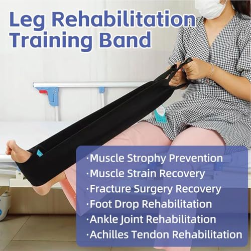 Leg Lifter Strap & Stretching Aid for Stroke Recovery, Hands-Free Physical Therapy Band for Elderly & Bedridden, Leg Rehabilitation Equipment for Knee/Hip Surgery & Foot Drop (1 Foot+ Waist Belt) - color: 1 Foot+ Waist Belt
