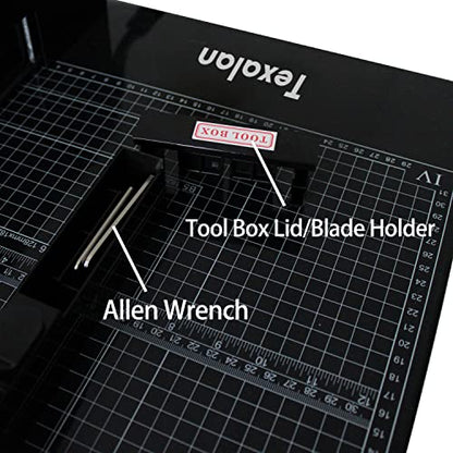 Heavy Duty Guillotine Paper Cutter - 400 Sheets Capacity, A4 12" Stack Paper Trimmer, Steel Base, Black - size: A4-12'' PAPER CUTTER