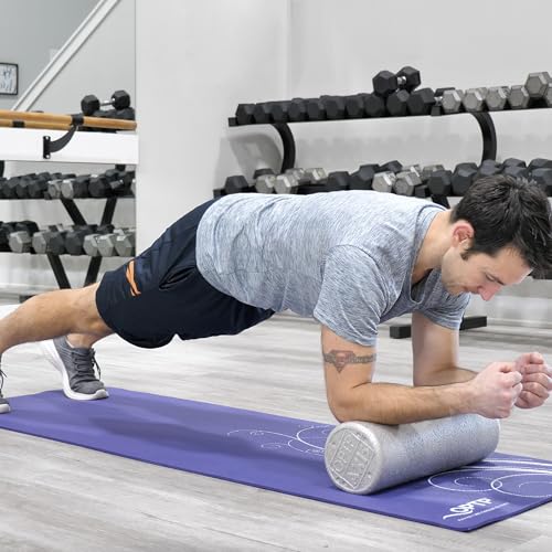 OPTP Silver AXIS Moderately Firm Foam Roller – Round, Silver, 18" x 6" - size: 18" x 6" Round