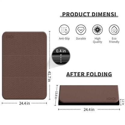 Foldable Exercise Pad Extra Thick 1.2" x 14" x 24" - color: Dark brown+black