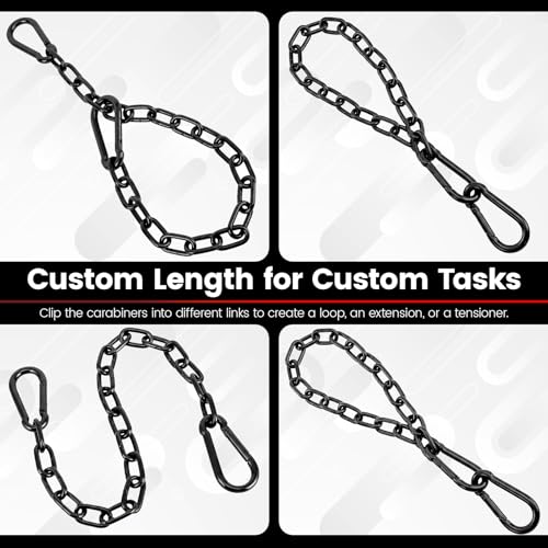 sprookber 45" Hanging Swing Chain,1000 lb Capacity,6 mm 304 Stainless Steel - color: Black, size: 1 PACK 45inch