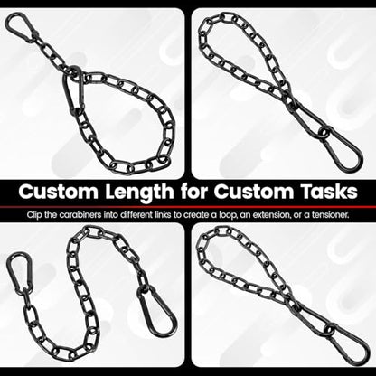 sprookber 25" Hanging Swing Chain,1000 lb Capacity,6 mm 304 Stainless Steel - color: Black, size: 1 PACK 25inch