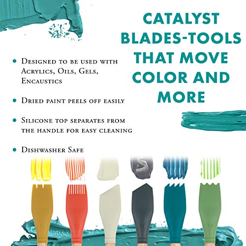 Princeton Catalyst Tools, Art Supplies for Texturizing and Moving Paint, Blade- 30mm, Orange