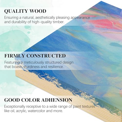 Aodaer 8 Pack Wood Panels 6 x 6 Inch Wooden Panels Canvas Unfinished Craft Wood Boards Panels for Art Crafts Acrylic and Oil Painting Pouring DIY Projects - size: 6 x 6 Inch