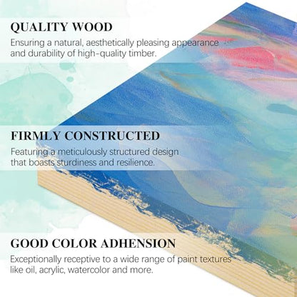 Aodaer 8 Pack Wood Panels 6 x 6 Inch Wooden Panels Canvas Unfinished Craft Wood Boards Panels for Art Crafts Acrylic and Oil Painting Pouring DIY Projects - size: 6 x 6 Inch