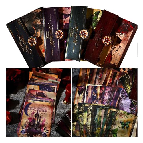 80 Sheets Gothic Scrapbook Paper, Vintage Junk Journal Supplies for Scrapbooking Kit, Magic Decorative Paper for Journaling Book Pages, Dark Academia Wall Decor for Room Decorations