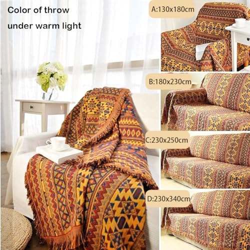 VANJOROY Boho Throw Blanket for Couch Chair, 100% Cotton Southwest Decorative Sofa Cover Throw - Reversible Hippie Decor Bohemian Moroccan Blanket for Bed Tapestry Outdoor Camping. 51″×71″ - color: Multicoloured, size: 51″×71″