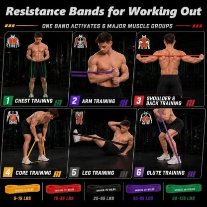 Resistance Bands for Working Out, 5-Level Pull Up Assistance Bands Set