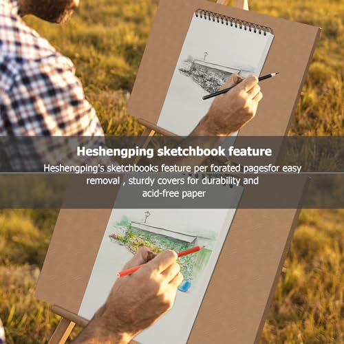 8.3"x11.7" Sketch Book, 2- Pack 2x60 Sheets Spiral Bound Art Skethbook, Sketch Pad (80 lb. / 120 GSM), Artist Drawing Book White Paper Painting Sketching Pad
