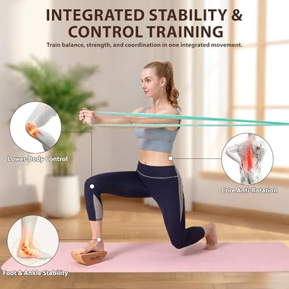 Half Moon Cork Yoga Blocks, 2 Pack Balance Trainer