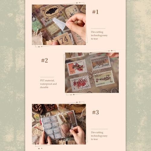 Vintage Stickers 20 Sheets About 200 Pcs Scrapbooking Supplies Journaling Stickers Junk Journal Collage Kit Art Bullet Journal (Antique Manager)