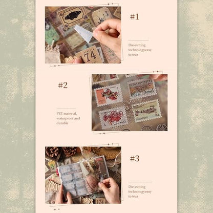 Vintage Stickers 20 Sheets About 200 Pcs Scrapbooking Supplies Journaling Stickers Junk Journal Collage Kit Art Bullet Journal (Antique Manager)