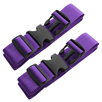 2pcs 74″×2″Luggage Straps for Suitcases,Adjustable Suitcase Straps and Heavy Duty Strap Buckle Packing Straps Travel Accessories,Purple - color: Purple 2PCS