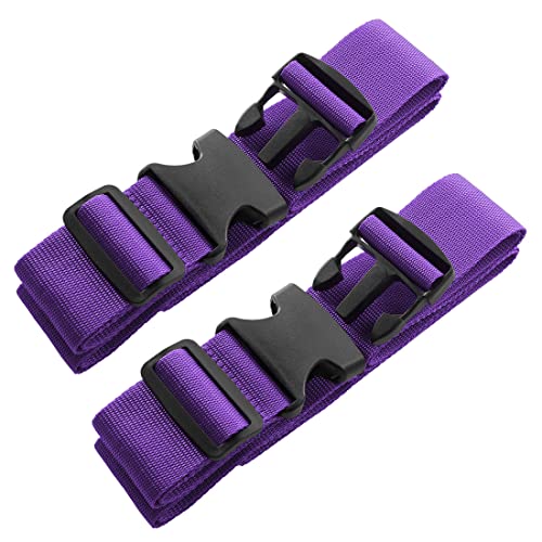 2pcs 74″×2″Luggage Straps for Suitcases,Adjustable Suitcase Straps and Heavy Duty Strap Buckle Packing Straps Travel Accessories,Purple - color: Purple 2PCS